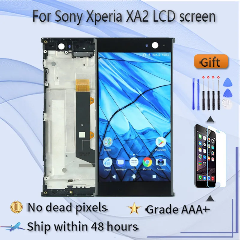

ЖК-дисплей для Sony Xperia XA2 сменный экран с рамкой Сенсорное стекло, для Sony XA2 H4113 H3113 H4133 H3123 Оригинальный ЖК-дисплей