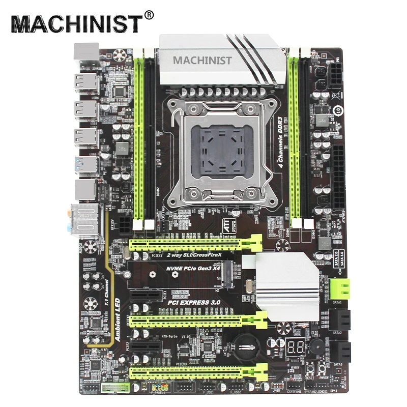 Игровая материнская плата X79 Turbo LGA 2011 с диагностической картой M.2 NVME слот