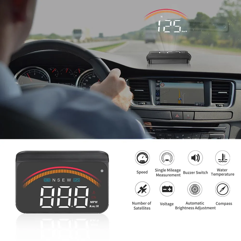 Автомобильный OBD2 дисплей M11 GPS HUD цифровой измеритель скорости над скоростью