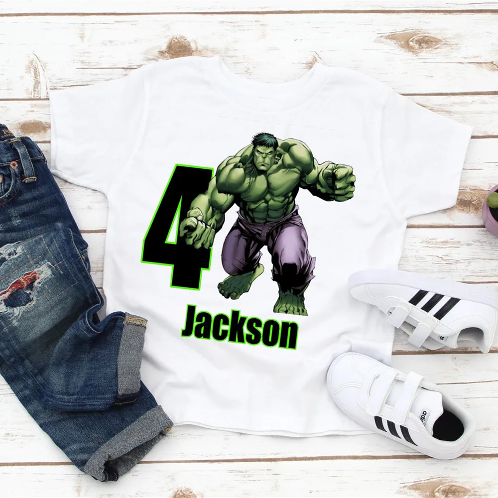 Custom hulks рубашка на день рождения 5 лет старая Халка реглан дети малыш|Сувениры для