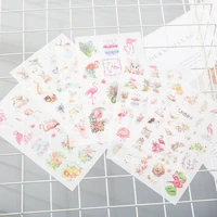 20packslot cartoon fresh flamingo stickers scrapbooking flakes cute scrapbook stationery sticker free shipping