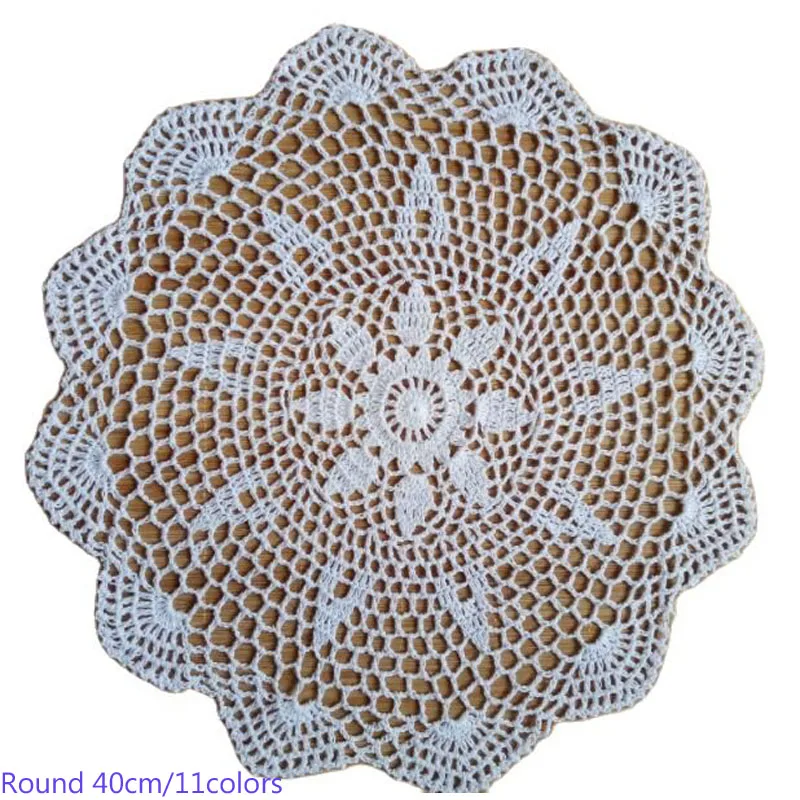 

New round cotton placemat cup coaster mug kitchen Christmas dining table place mat cloth lace Crochet tea coffee doily drink pad