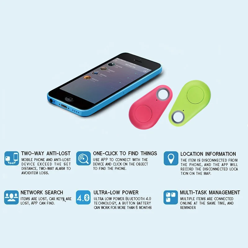 Брелок для ключей популярный мини-брелок с GPS Bluetooth защитой от потери детей