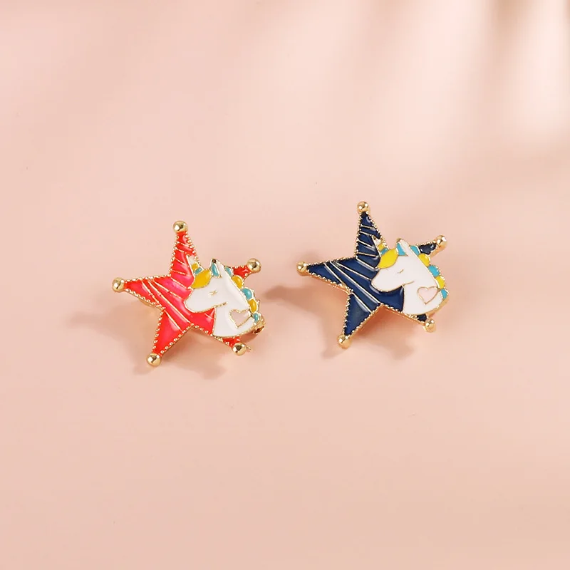 

Unicorn Star Brooch Female Corsage Cute Japanese Anime Badge Cartoon Badge Fashion Personality Decoration Unicorn