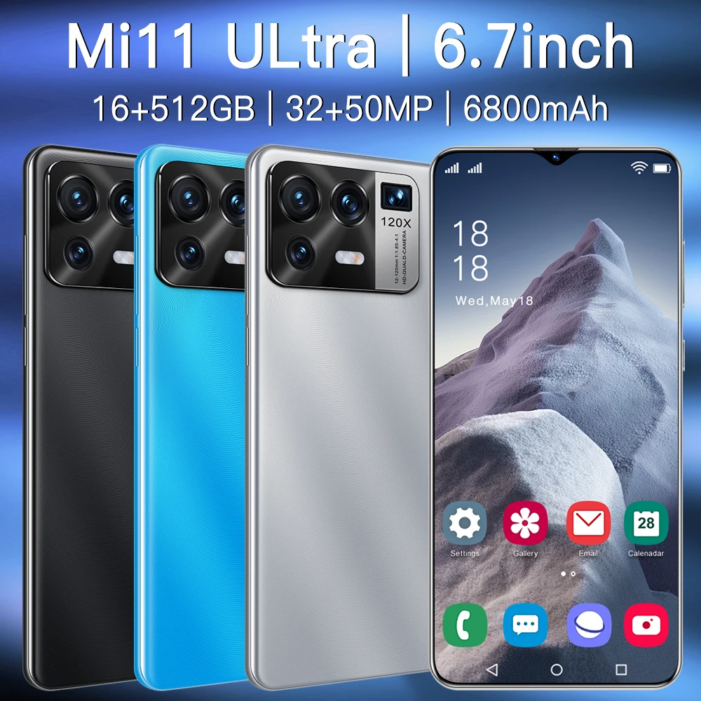 Xiaomi-tel&eacute;fono inteligente Mi 11 Ultra, versi&oacute;n Global, Pantalla Completa HD de 6,7 pulgadas, 12GB + 512 GB, 6800mAh, Android, compatible con Google Wifi, 4G/5G-5