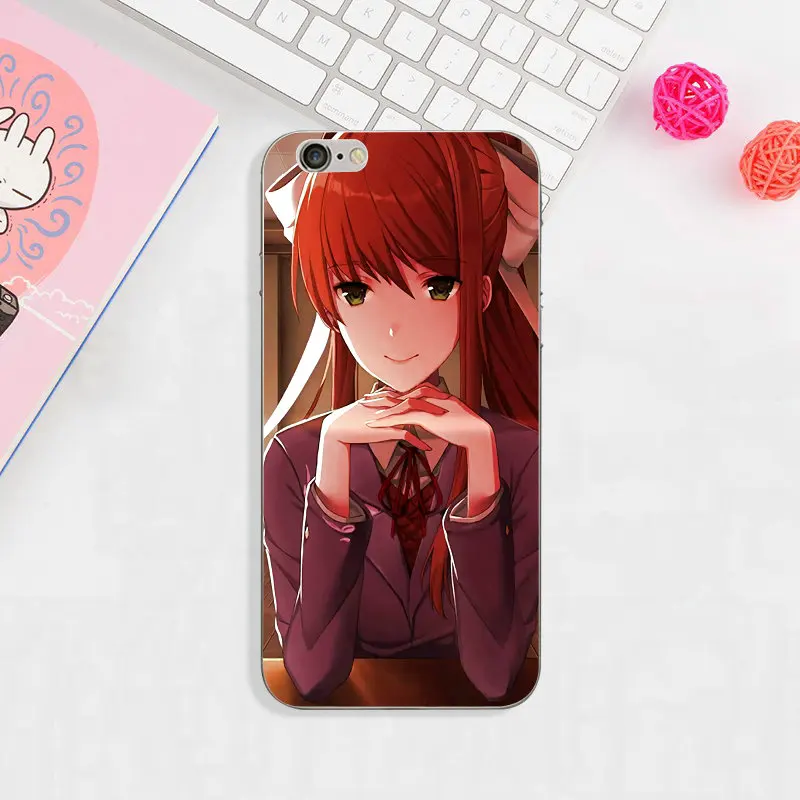 Модные чехлы Doki Literature Club из мягкого ТПУ для мобильных телефонов iPhone X XR XS MAX 10 7 6 6s 8