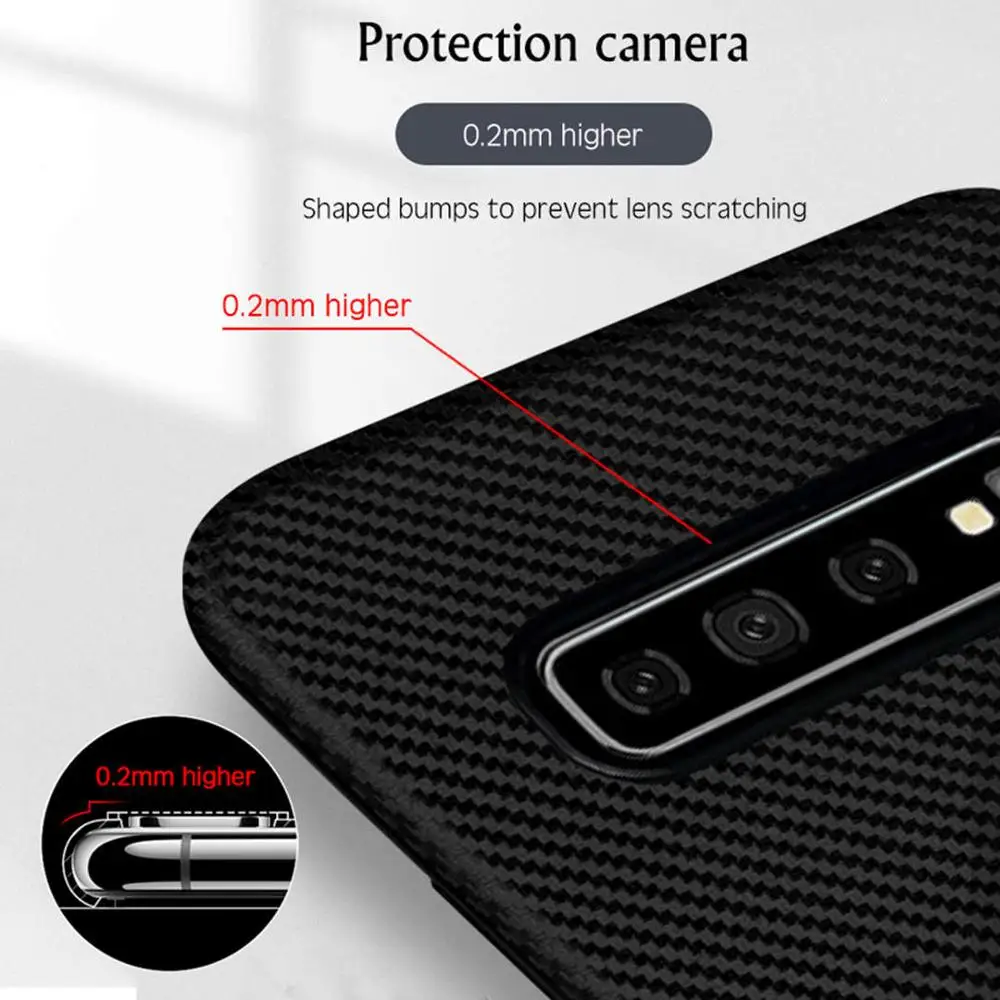 Мягкий чехол из углеродного волокна для телефона Samsung Galaxy S20 S10 S9 S8 Plus S10E 5G Note10 9 A10 A20