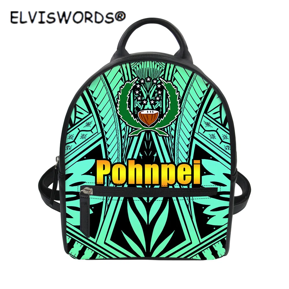 

ELVISWORDS полинезийские и Гавайские кокосовые пальмы рюкзаки для женщин Мини PU Женская Повседневная сумка через плечо кожаные дорожные сумки