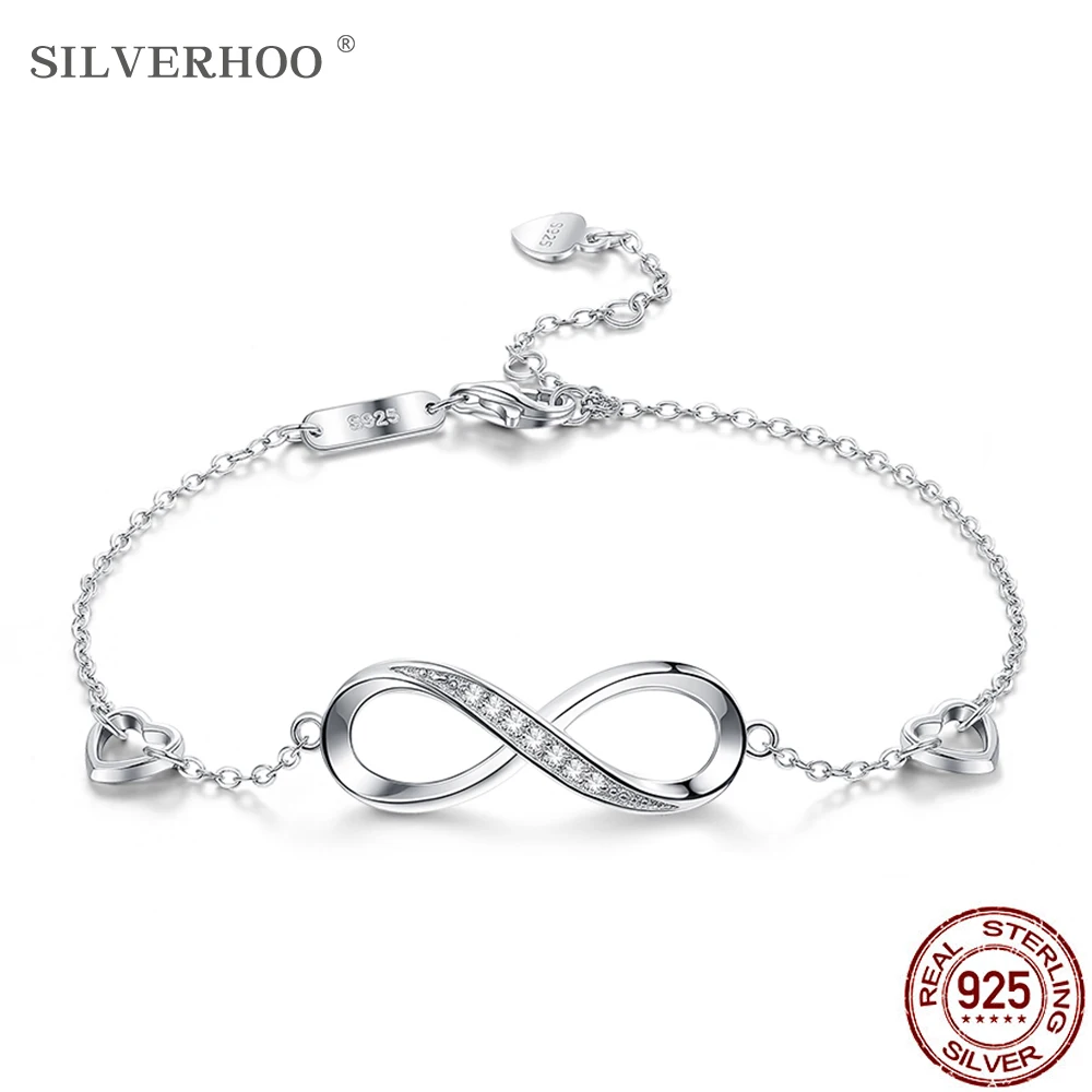 Браслет SILVERHOO из стерлингового серебра 925 пробы Женский Регулируемый браслет