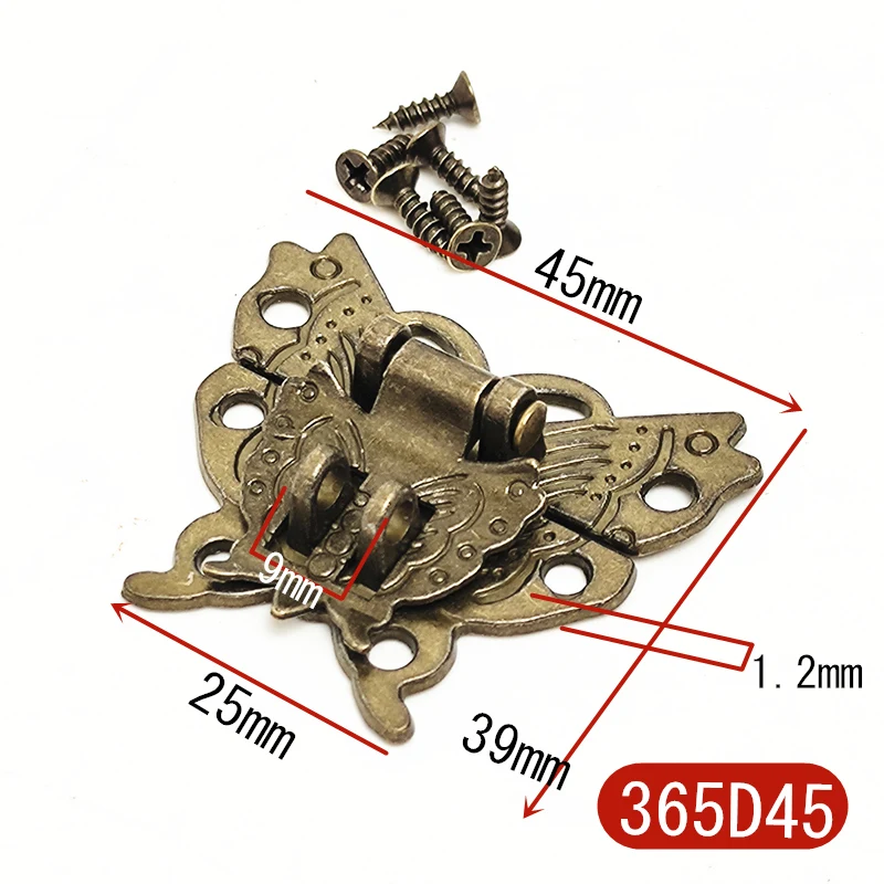 

1 шт., бабочка, винтажный стиль, дизайн, античная бронза, защелка, ювелирные изделия, деревянная шкатулка, замок, пряжка для шкафа, замки, фурнитура, аксессуары