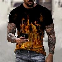 2021 new flame mens t shirt summer fashion short sleeve 3d tops smoke element t shirt trendy child boy girl kids tshirt tees