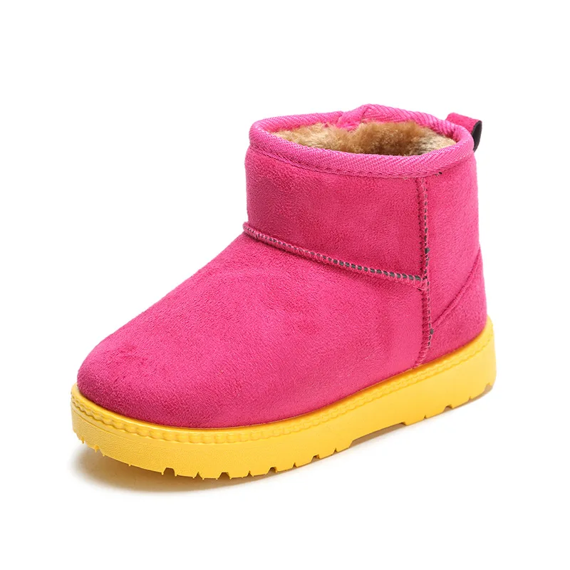 Rose Red JUSTSL/ г. Новые зимние Нескользящие утепленные детские ботинки Детская Хлопковая обувь зимние ботинки для мальчиков и девочек Размер 22-37 - Цвет: Rose Red