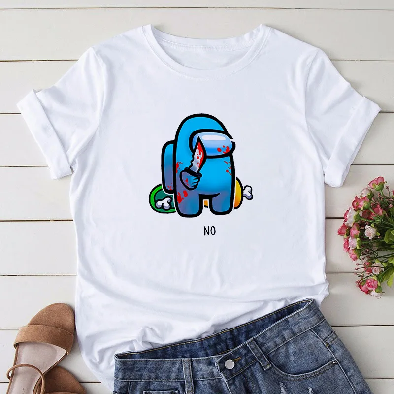 

Among Us Game YOU LOOK SUS Printed T Shirt Women Streetwear Harajuku Tees Anime Cartoon Aesthetic Tshirt New Female T-shirts Top