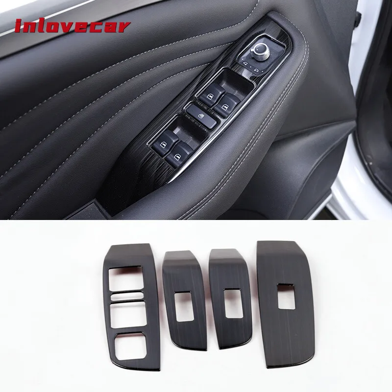 

For Haval F7 F7x Car Window Switch Panel Trims Stainless Steel Decorative Interior Parts Frame Mouldings Auto Accessories 4pcs