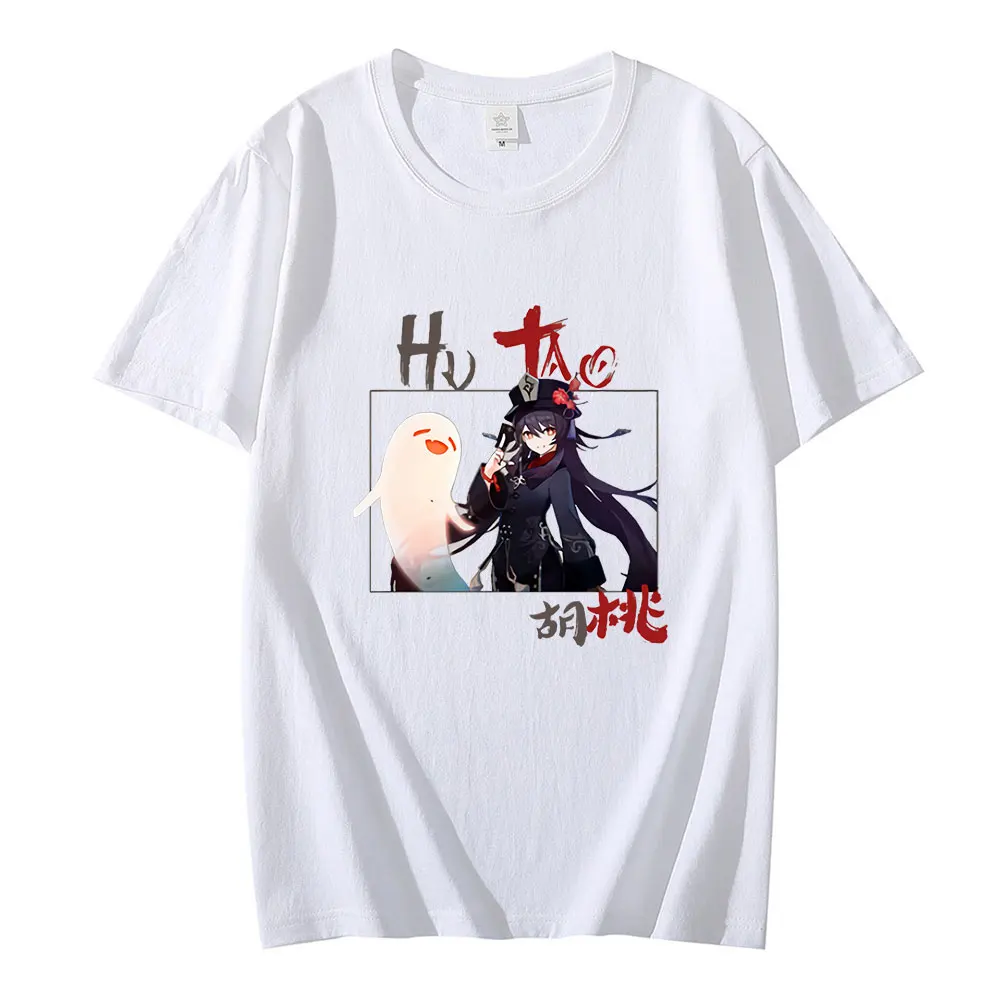 

for Men Tee Shirt Harajuku Streetwear Unisex Hu Tao Genshin Impact T Shirt Streetwear Oversized Cotton Short Sleeve T Shirts