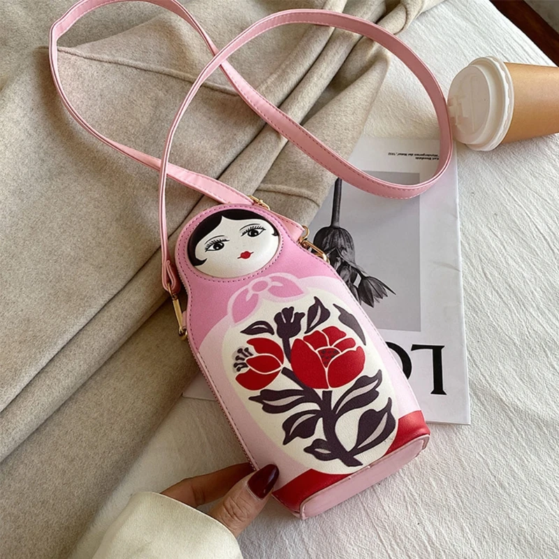 

Women Russian Nesting Dolls Print Phone Pouch Crossbody Shoulder Bag Card Holder 20CA