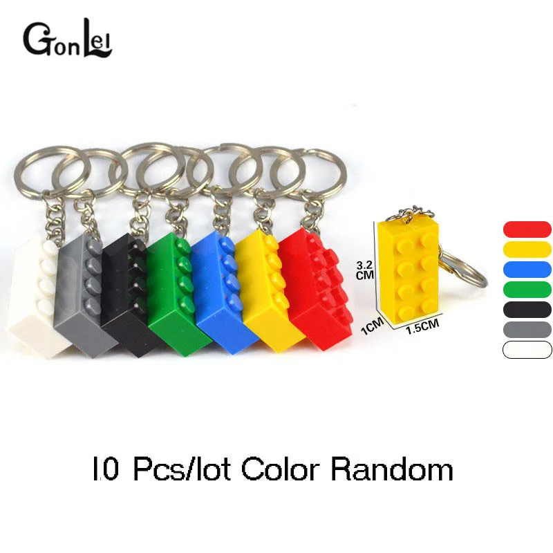 2X4 Bricks 10Pcs 10 шт./лот красочные MOC Кирпич 2X4 Рисунок брелок DIY Развивающие строительные блоки Модель Действие игрушки Дети Лучшие подарки - Цвет: 2X4 Bricks 10Pcs