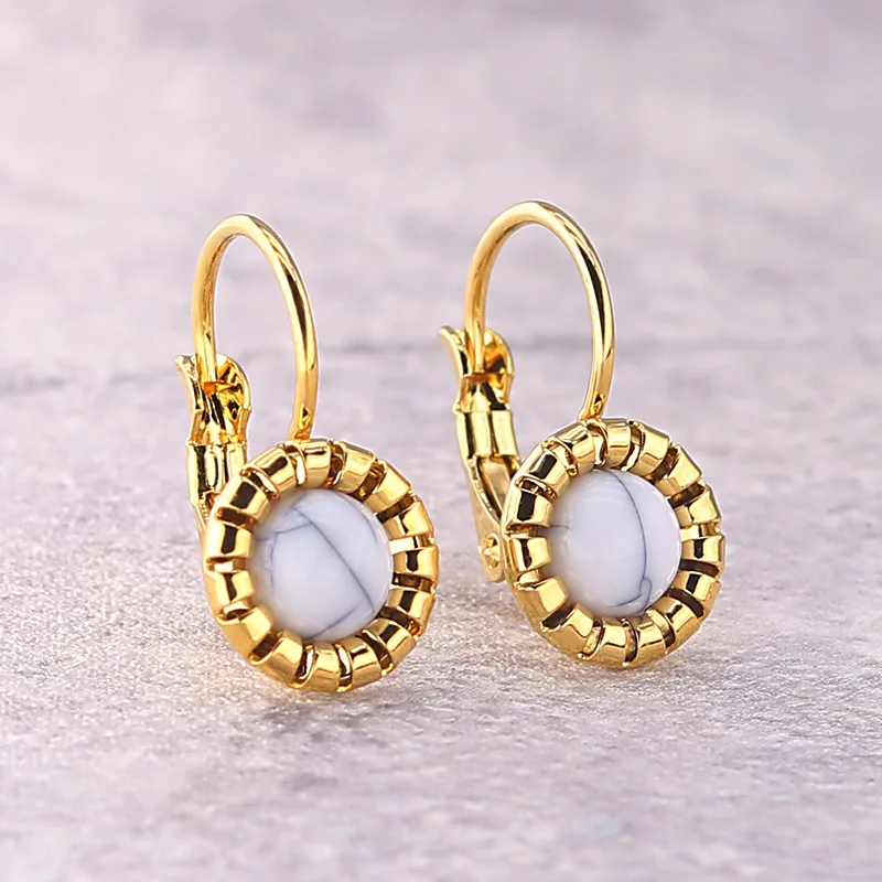 Милые серьги 2021 металлические золотые титановые круглые геометрические из