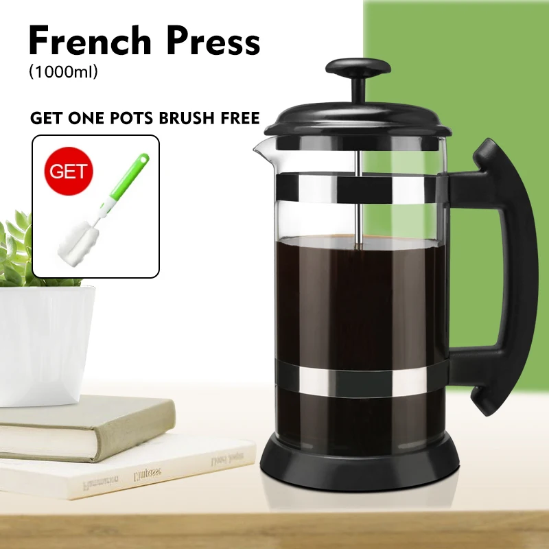 

Coffee Pot French Press Heat-Resistant Coffee Pots Delicate Plunger Coffee Tea pot Durable Coffee Kettles 1000ml