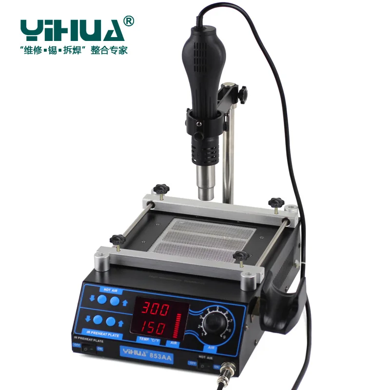 yihua 853aa digital rework station soldering stationbga rework station 2 in 1 hot air soldering mobile phone repair tools free global shipping