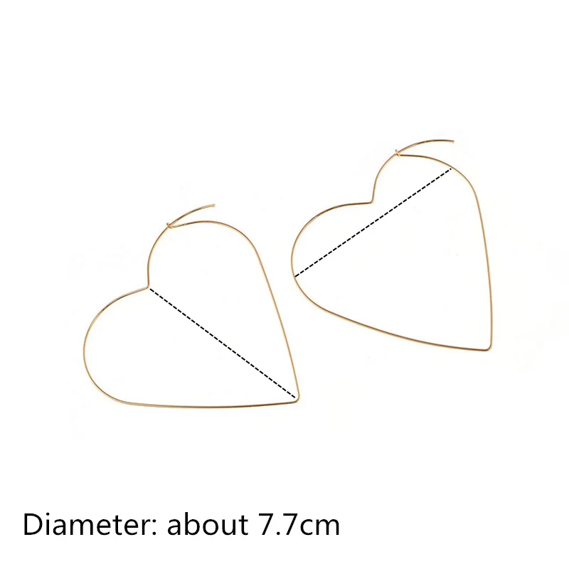 Новинка женские серьги большая любовь сердце звезды простые из медной проволоки