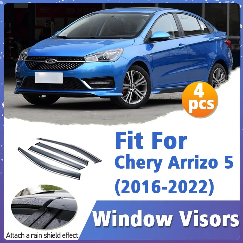 Window Visor Guard for Chery Arrizo 5 2016-2022 Vent Cover Trim Awnings Shelters Protection Sun Rain Deflector Auto Accessories