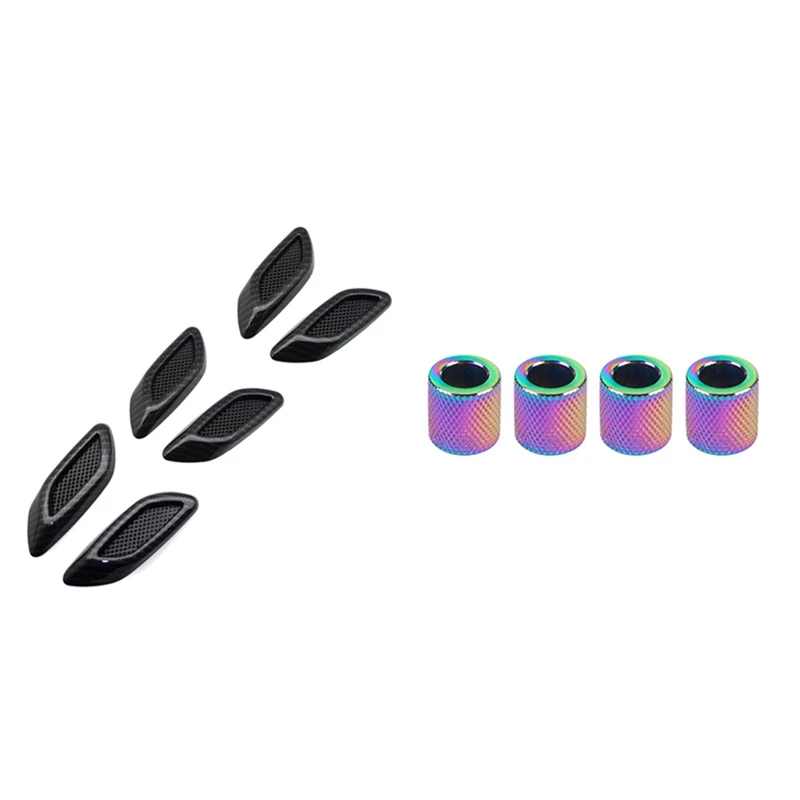 

6 шт., декоративные наклейки на подголовник автомобиля, из углеродного волокна