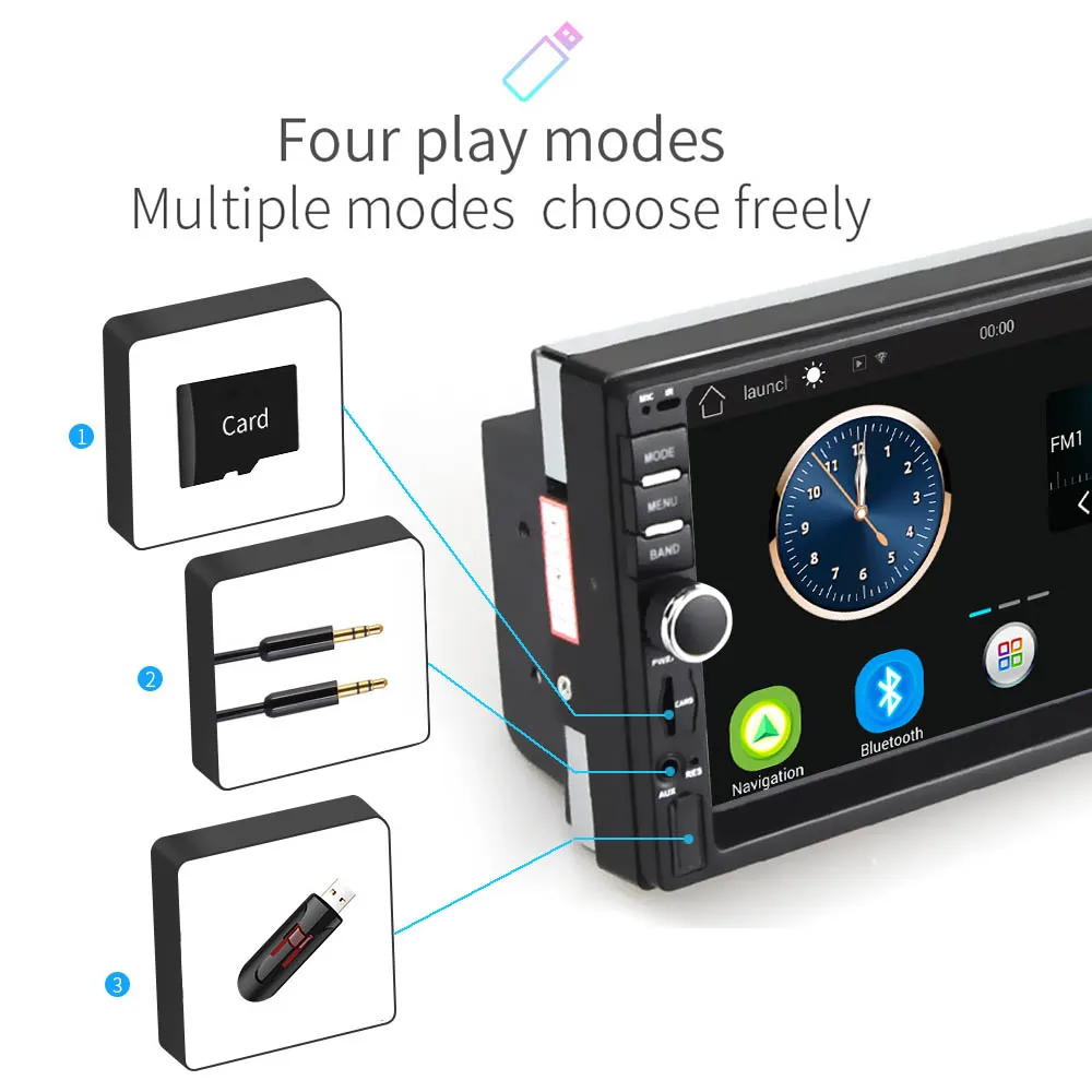 Camecho Автомагнитола 2 Din Android gps навигация автомобильная магнитола стерео 7 дюймов