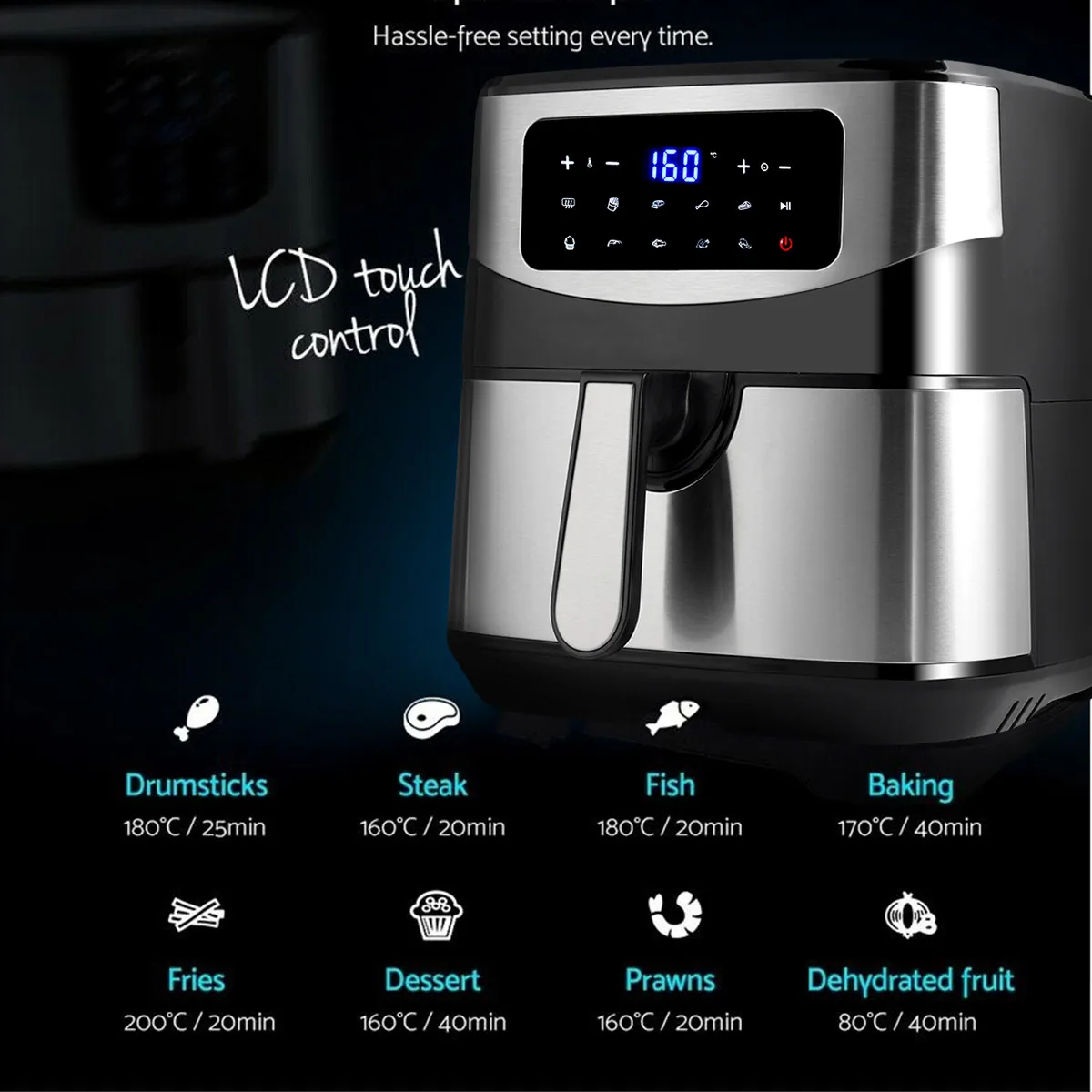 

AUGIENB 7.5L Intelligent Deep fryer for home Oil free air fryer toaster oven Big capacity French fries machine digital air fryer