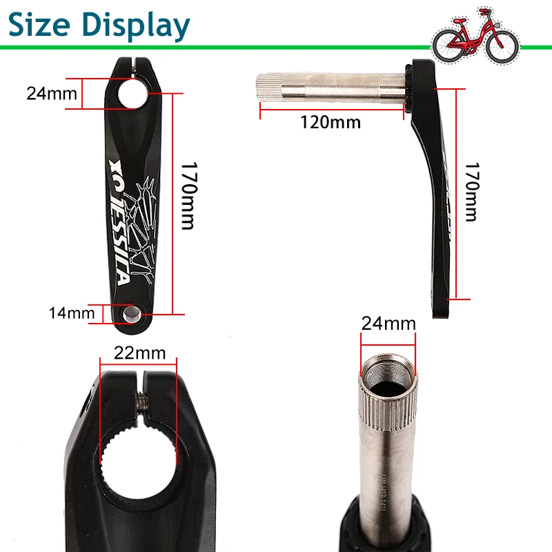 Джессика 170 мм рукоятки GXP MTB велосипеда передняя Звездочка Алюминий шатун со