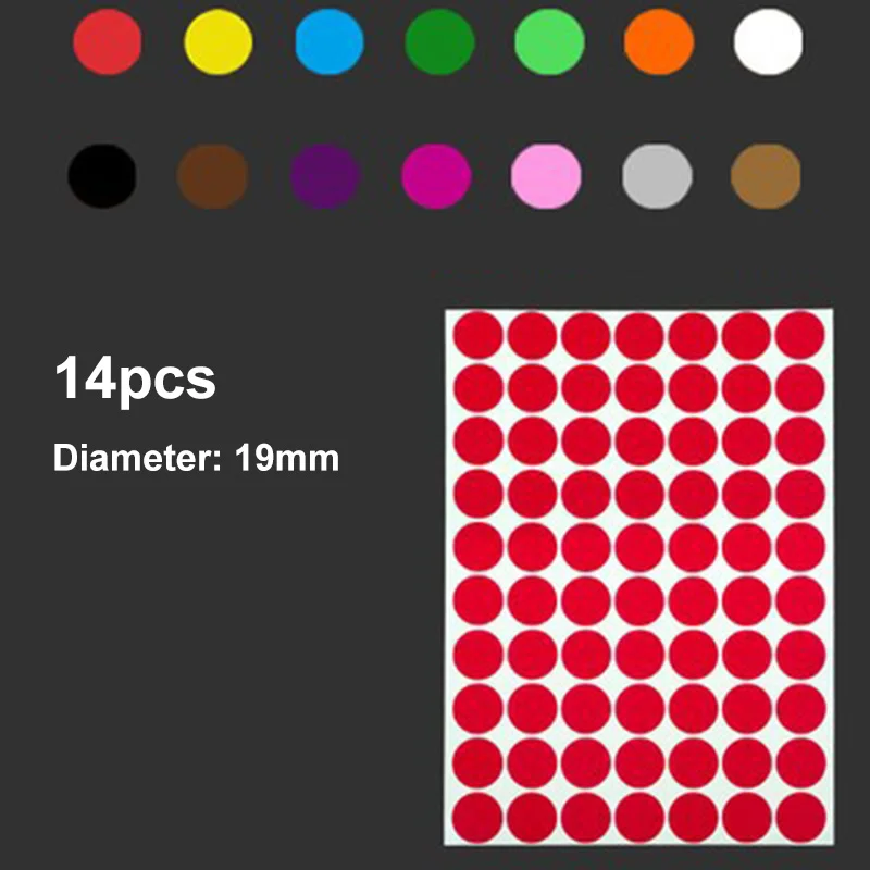 Наклейки круглые монохромные цифровые в горошек 14 шт. 1050 наклеек товары для дома