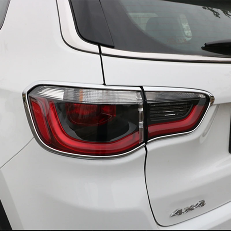 

For Jeep Compass 2017 2018 2019 2020 2021 Car Accessories Lamp Hoods ABS Car Rear Tail Light Lamp Decoration Cover Guards