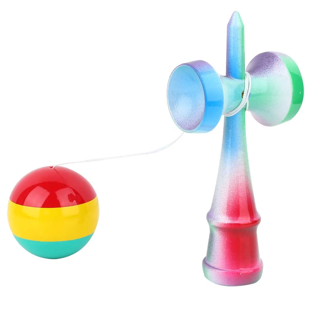 Новая забавная полосатая Kendama цветная Раскрашенная традиционная деревянная