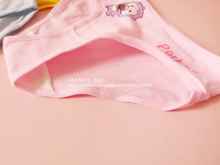 

4pcs Lot Kid Cotton Soft Underwear Cake Color Cartoon Briefs Breathable Panties For Girl ZL66