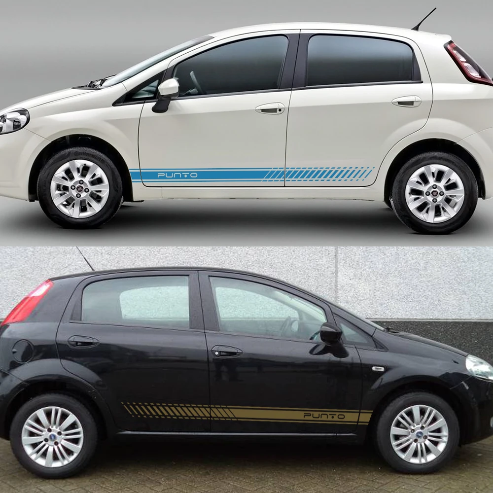 

2 Pcs Car Long Side Stripe Stickers Automotive Vinyl Decals for FIAT Punto DIY Car Decoration Car Tuning Accessories