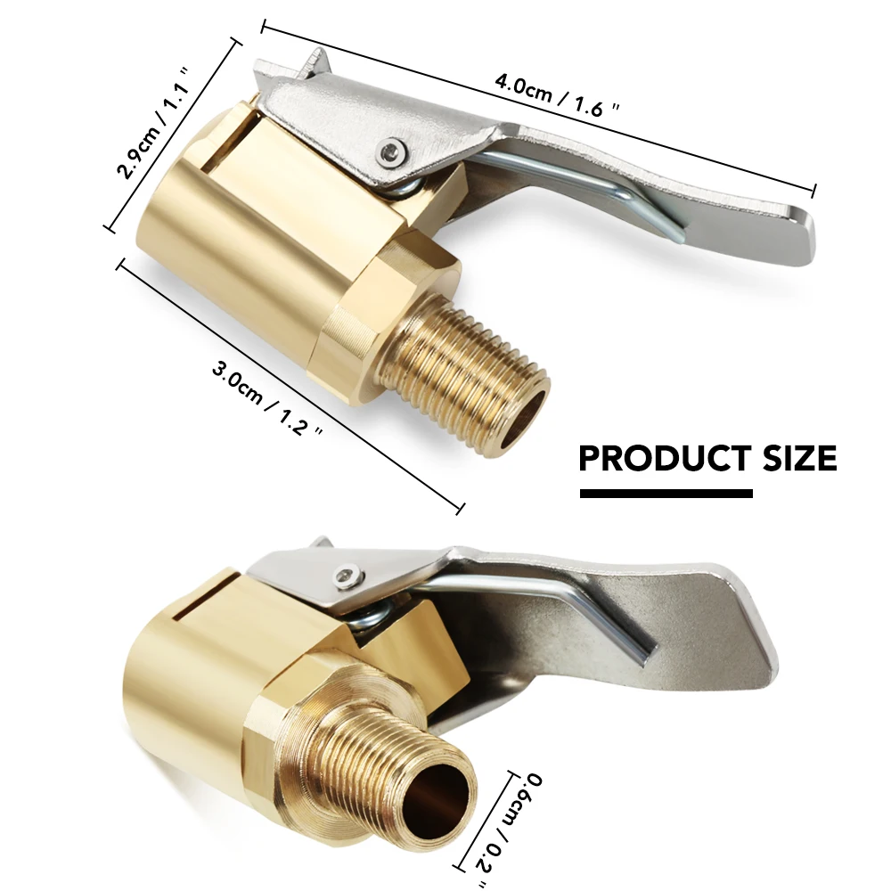 1PC Car Auto Brass 8mm Tyre Wheel Tire Air Chuck Inflator Pump Valve Clip Clamp Connector Adapter car accessories for compressor |
