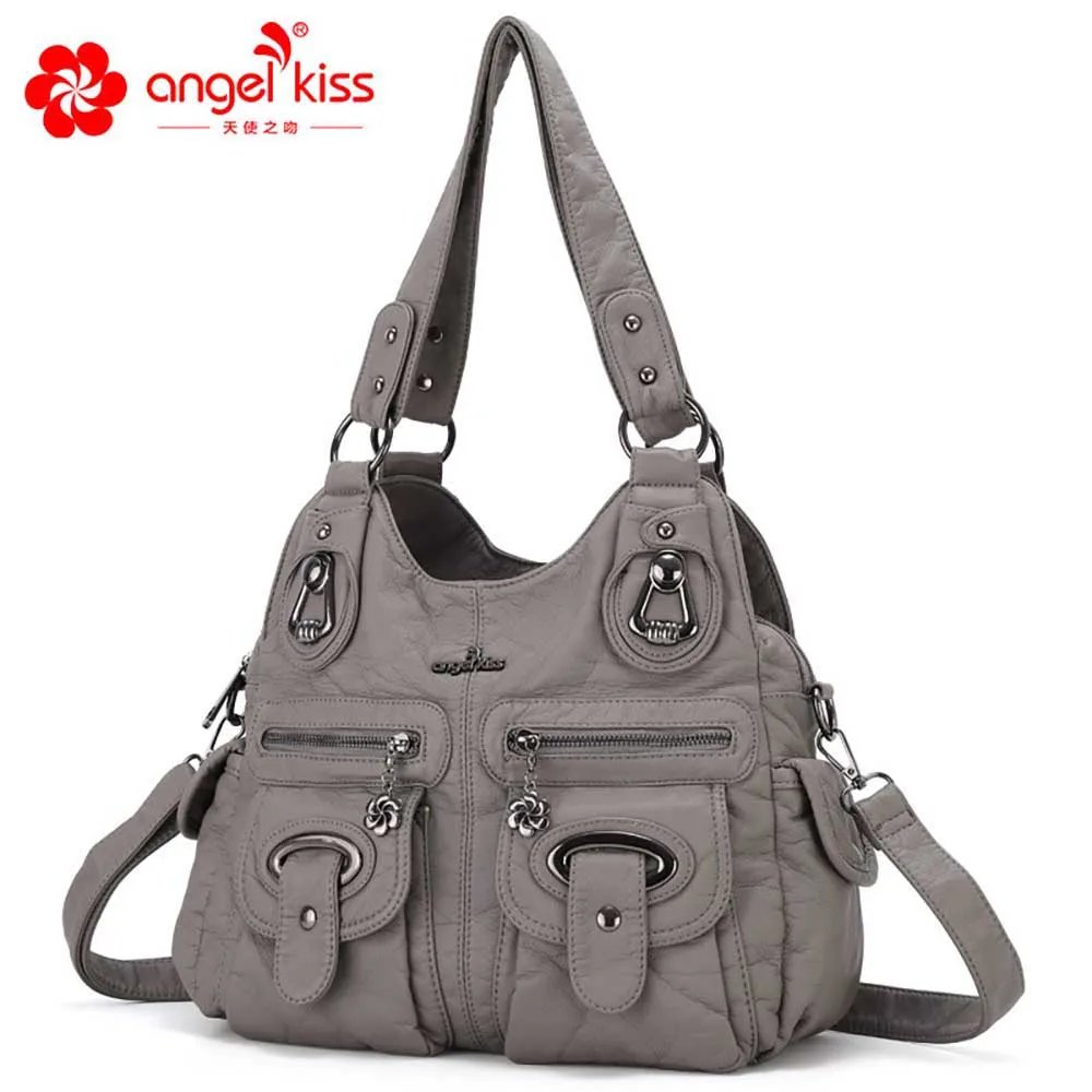 Angel Kiss модная новая стильная кожаная сумка из искусственной кожи Большая