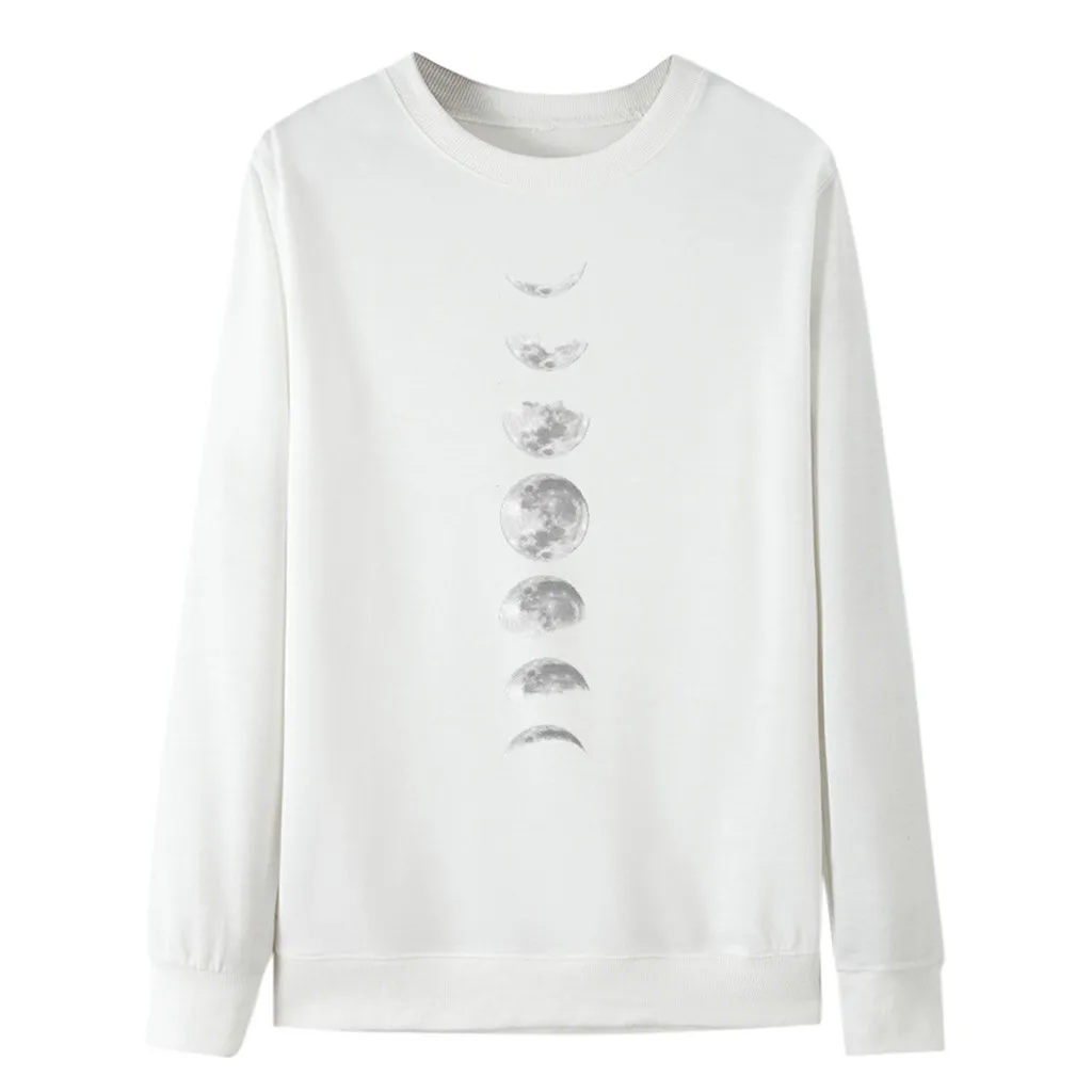 SAGACE Ms. Moon Печатный круглый вырез длинный рукав толстовка зима осень женские