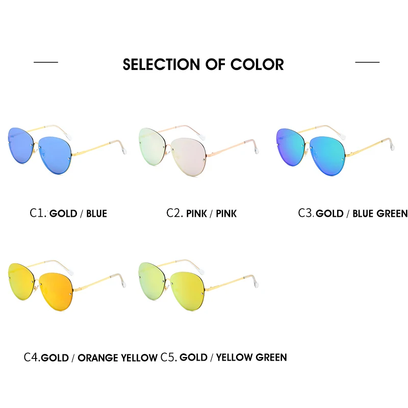 Ретро солнцезащитные очки без оправы для женщин и мужчин овальная оправа