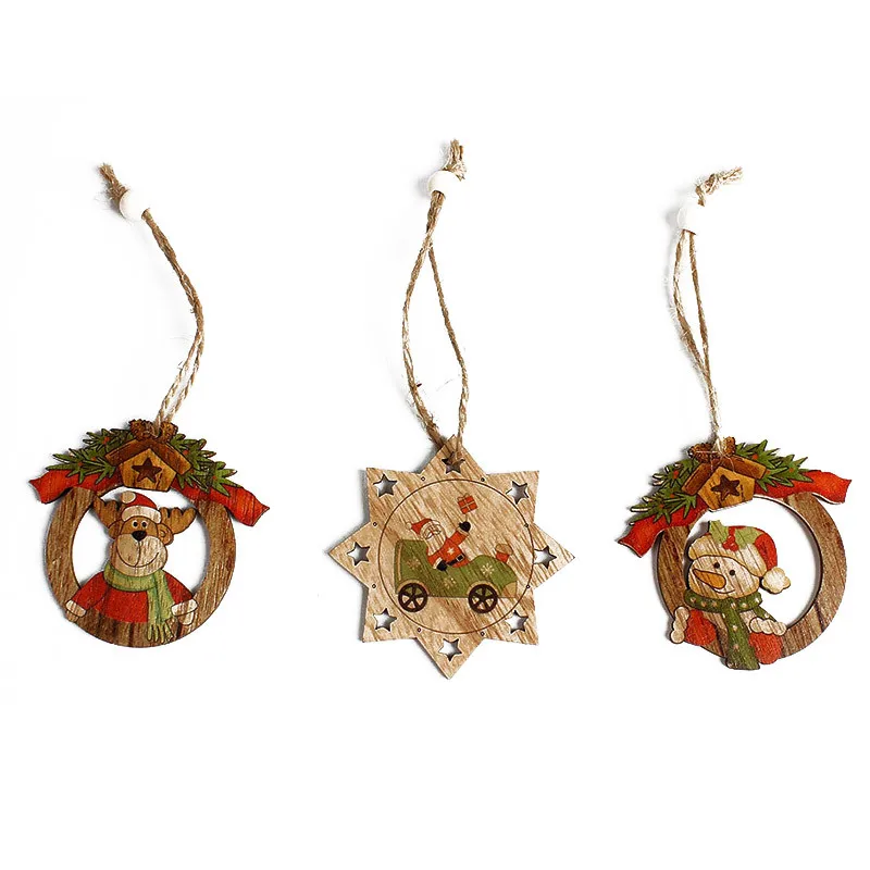 Рождественский деревянный олень снеговик Старая форма Рождественская елка