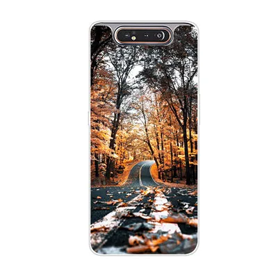 Синий Чехол для телефона для samsung Galaxy A80, силиконовый чехол с цветком, мягкий ТПУ чехол для samsung A80 A 80, чехол, Модный чехол - Цвет: Синий