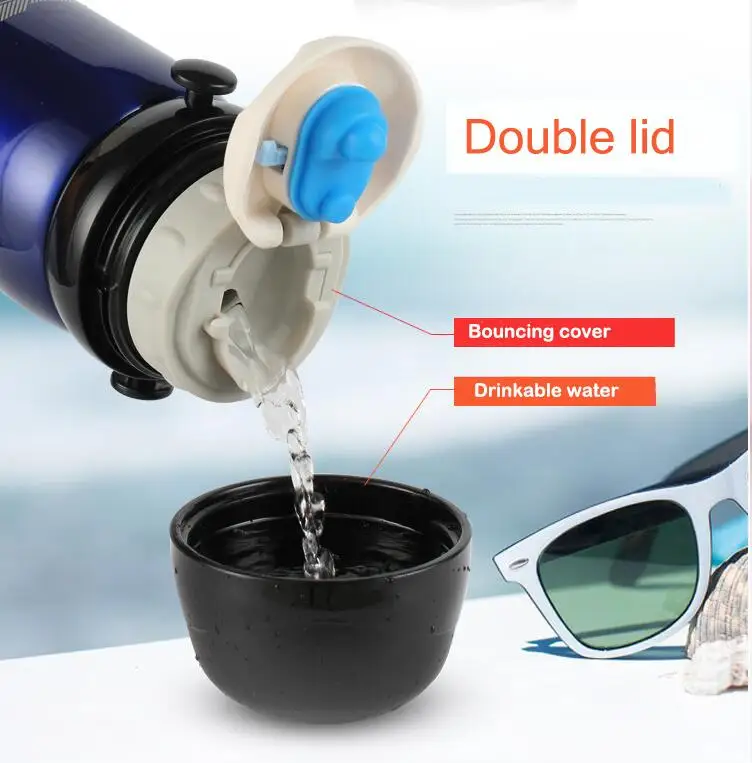 Большой спортивный термос ZORRI 800 мл для улицы вакуумные фляжки из нержавеющей