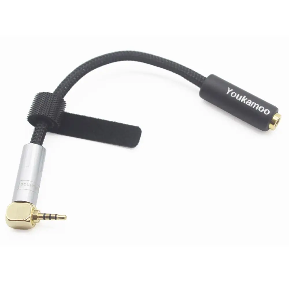 [ 2.5mm Right Angle ] 2.5mm Male to 4.4MM Female 8 Core Silver Plated Headphone Earphone Audio Adapter Cable New in Box