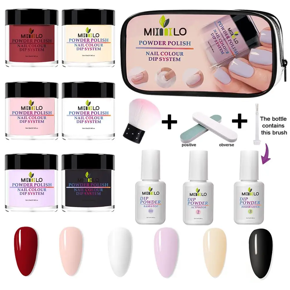 

Dipping Powder Set Nail Polish Set Primer Sealing Layer Desiccant Nail Starter Kit Dip Powder System Eco-friendly Quick Deliver