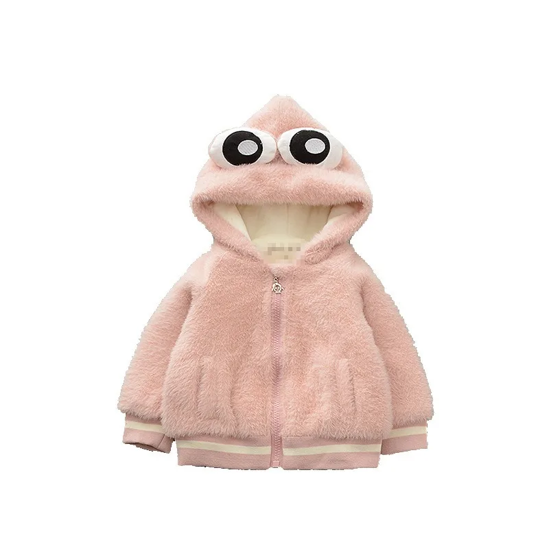 Новое пальто для девочек на осень и зиму кардиган с капюшоном милой лягушкой