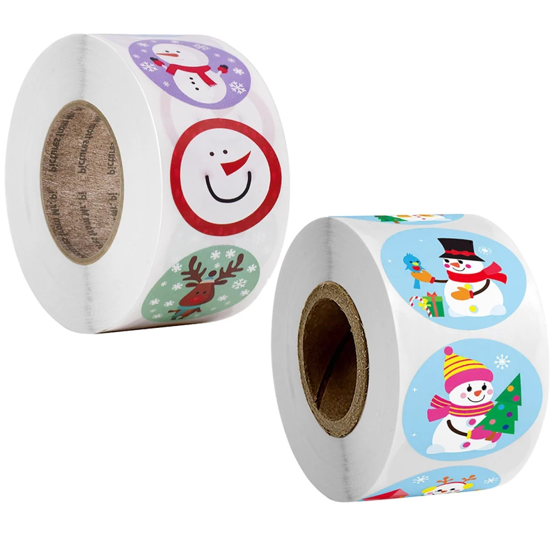 

50-500pcs New Christmas Stickers Cartoon Gift Card Party Package Cute Santa Label Sealing Decor Party Supplies For Reward Kids