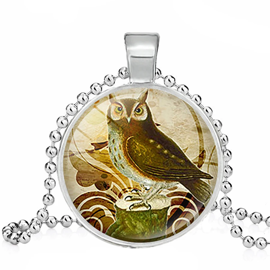 Черная птица ожерелья черная кулон с вороном жуткая ворона фото стеклянный купол