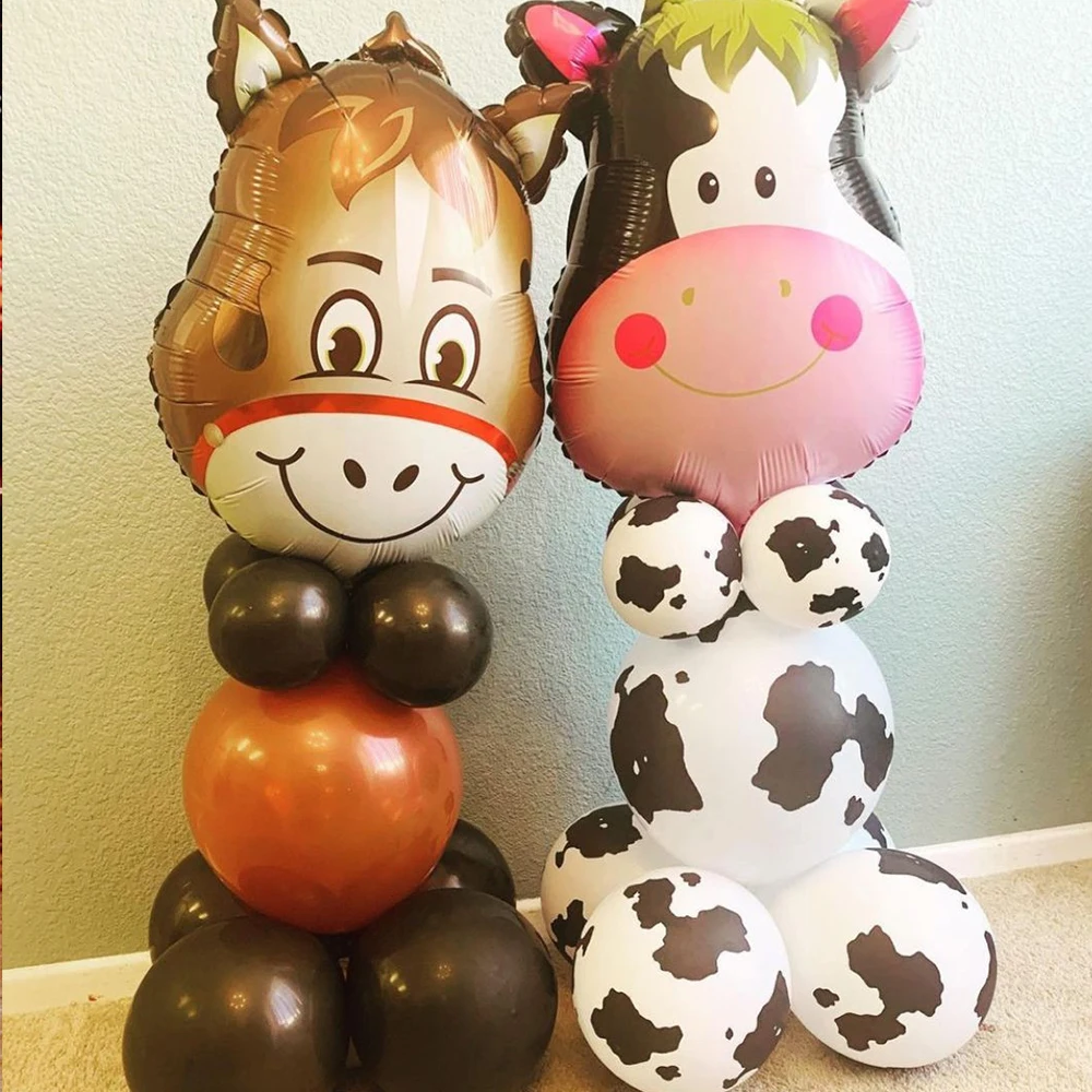 1 шт. джунгли животные тигр Лев Обезьяна зебра жираф корова воздушные гелиевые
