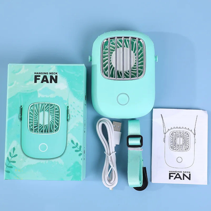 

Portable Hanging Neck Fan Hands Free Personal Fan Rechargeable Wearable USB Fans with an Adjustable Lanyard