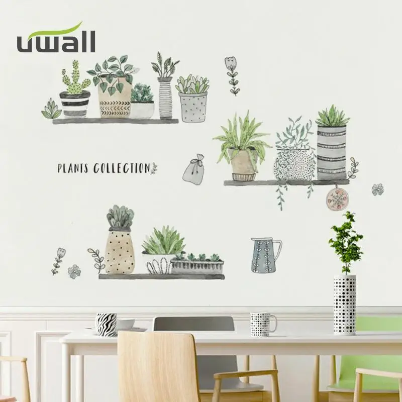 

Creative Potted Plant Wall Stickers Living Room Bedroom Decoration Background Wall Decorations Home Decor Self Adhesive Sticker